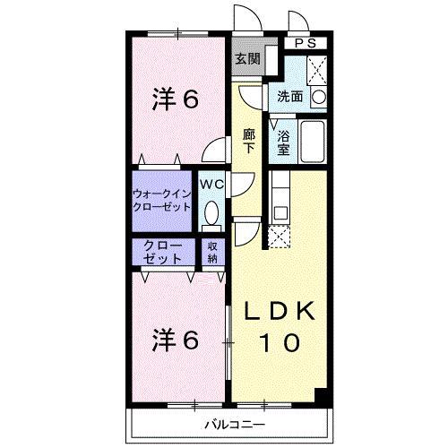 ボヌールI(2LDK/1階)の間取り写真