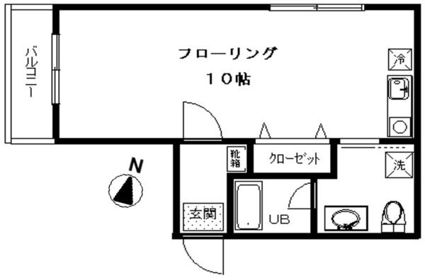 LINMIII(ワンルーム/2階)の間取り写真