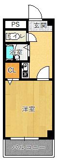 プチフラット千里山(1K/2階)の間取り写真