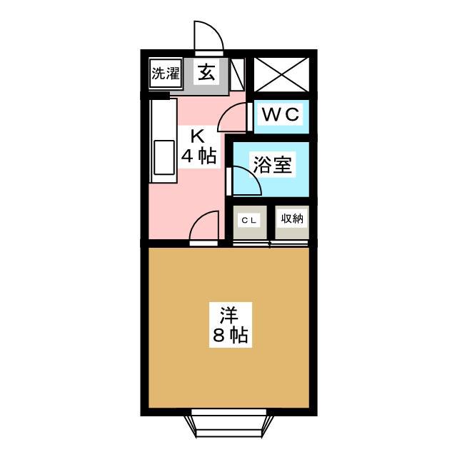 ハイツたかもり(1K/2階)の間取り写真