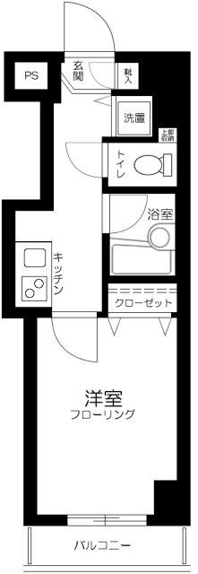 スカイコートヌーベル神田(1K/7階)の間取り写真