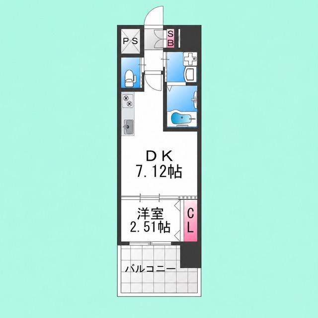 テラ浅香山(1DK/3階)の間取り写真