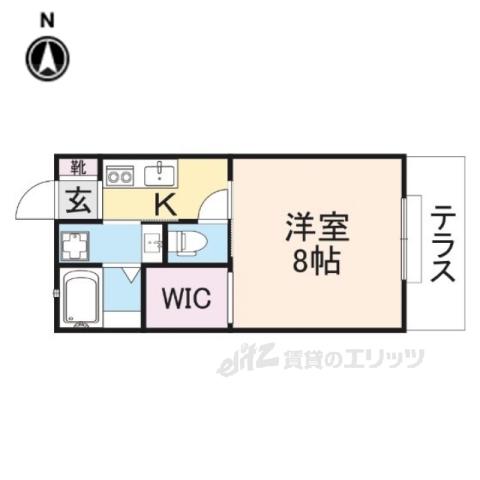 レーブ秋篠(1K/1階)の間取り写真