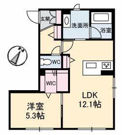 RARE MAISON(1LDK/1階)の間取り写真