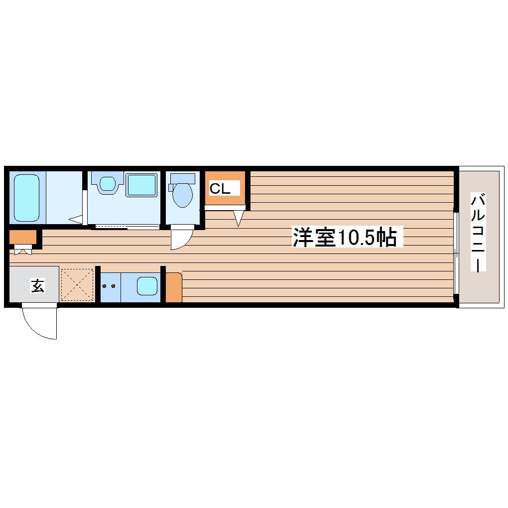 LARGO(ワンルーム/1階)の間取り写真