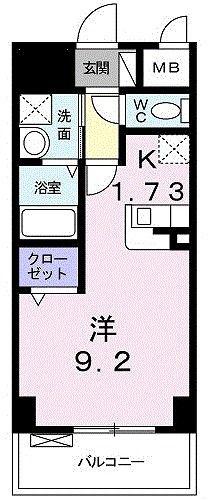 イルマーレ(ワンルーム/2階)の間取り写真