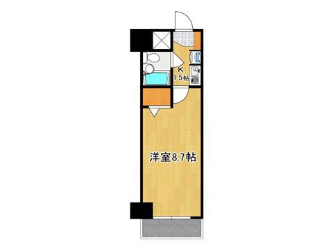 ライオンズマンション甲府中央 0409号(1K/4階)の間取り写真