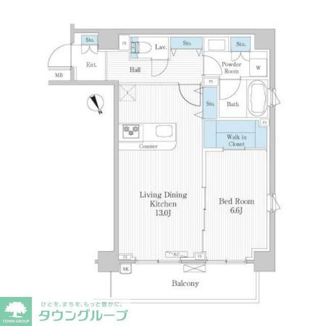東小松川パークレジデンス(1LDK/3階)の間取り写真