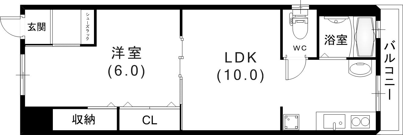 灘北通7丁目アパート(1LDK/1階)の間取り写真