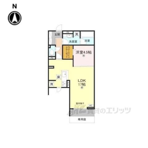 HAMALATRIUMUM(1LDK/1階)の間取り写真