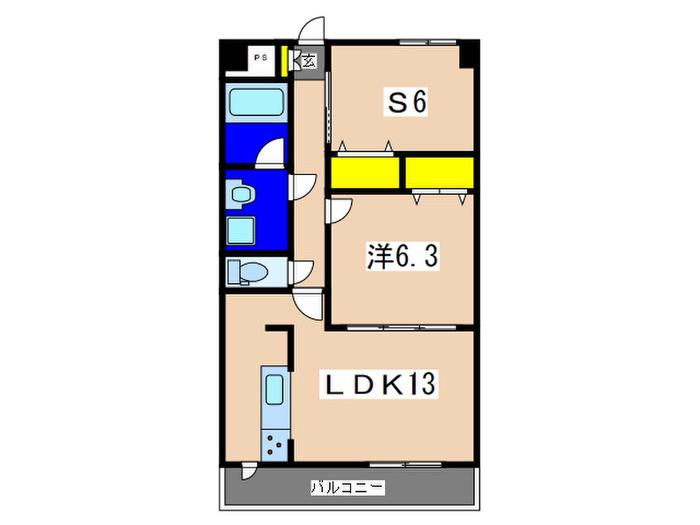 サンハイム戸塚(1SLDK/5階)の間取り写真
