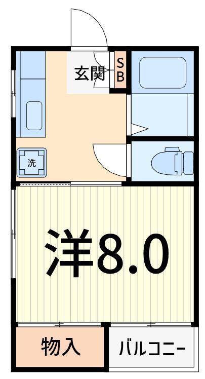 ユウ・ハイム(1K/1階)の間取り写真