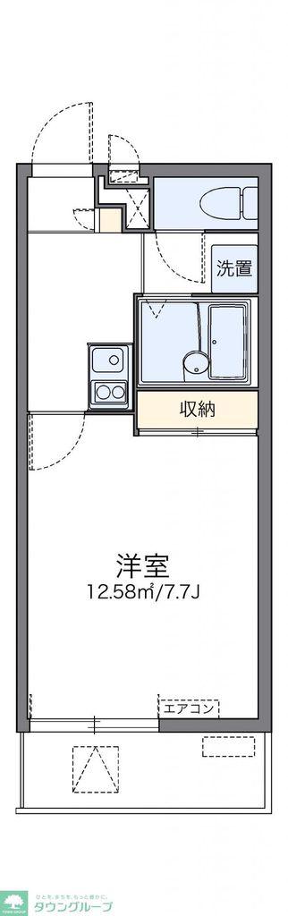 レオパレス妙音通(1K/1階)の間取り写真