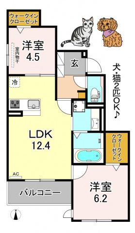 アン シャンテ(2LDK/3階)の間取り写真