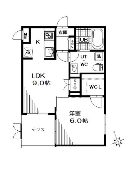 BRANCHE大森(1LDK/1階)の間取り写真