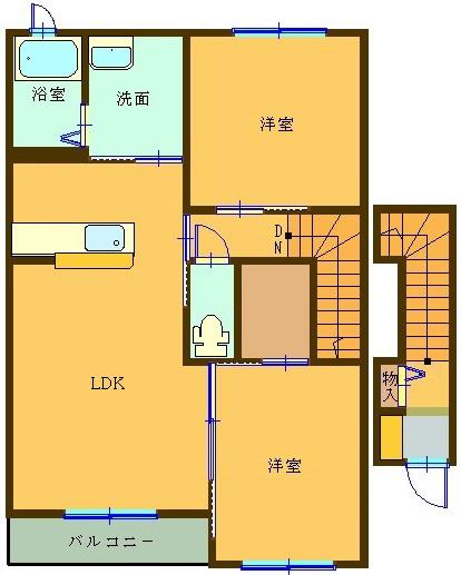 ＪＲ東海道本線 舞阪駅 徒歩13分 2階建 築21年(2LDK/2階)の間取り写真
