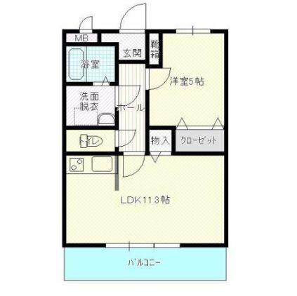 CONFORTO K(1LDK/2階)の間取り写真