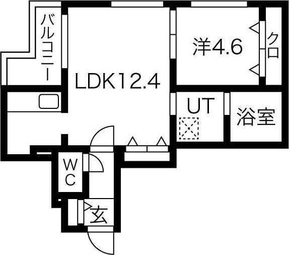 AMADEUS澄川(1LDK/3階)の間取り写真