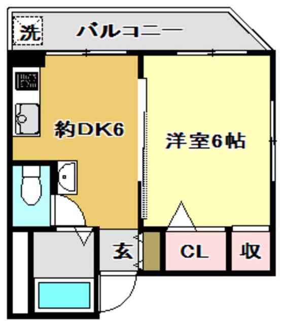 ナプア薊野(1DK/3階)の間取り写真