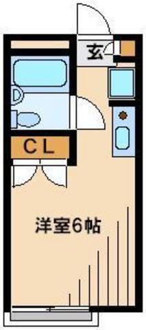 ベルコリン(ワンルーム/2階)の間取り写真