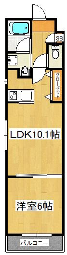 SOGA ARCHITECT BLDII(1LDK/3階)の間取り写真