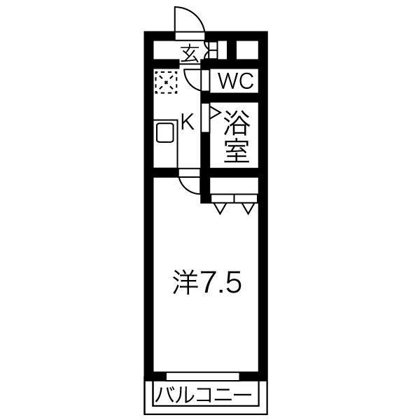 A・CITY 伊賀新町(1K/4階)の間取り写真