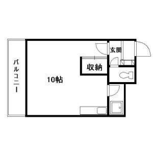 ＪＲ函館本線 小樽駅 徒歩5分 3階建 築38年(ワンルーム/2階)の間取り写真