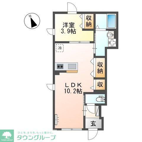 メゾン・ド・アロハ(1LDK/1階)の間取り写真