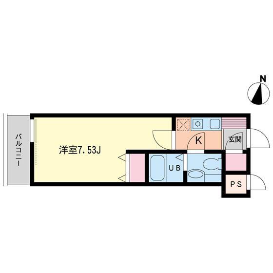 ベレール目黒(1K/3階)の間取り写真