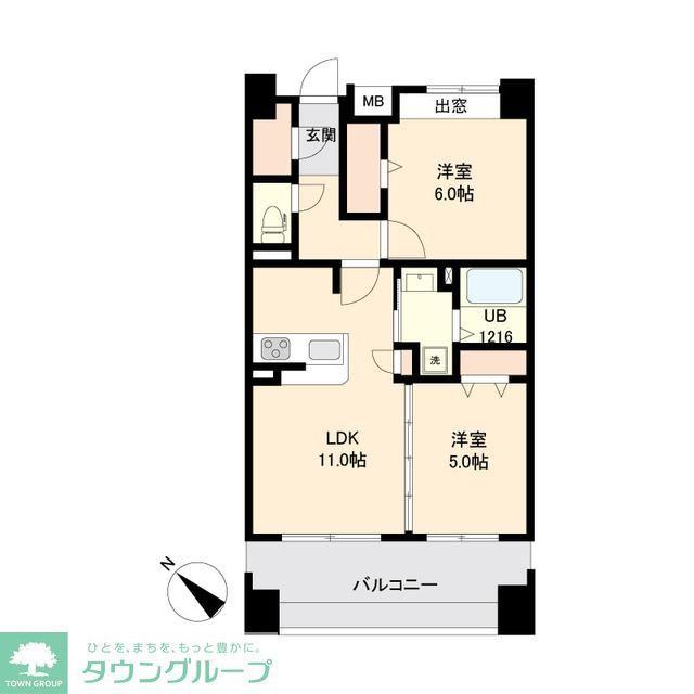 エレット長町(2LDK/9階)の間取り写真
