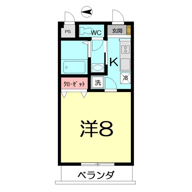 DADAMOUR(1K/2階)の間取り写真