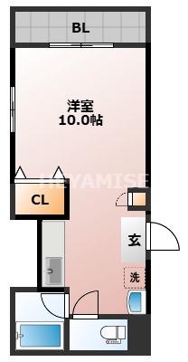 パオ諏訪(ワンルーム/3階)の間取り写真