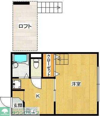 メープルコートII(1K/1階)の間取り写真