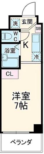 パルティーレさがみ野(1K/2階)の間取り写真