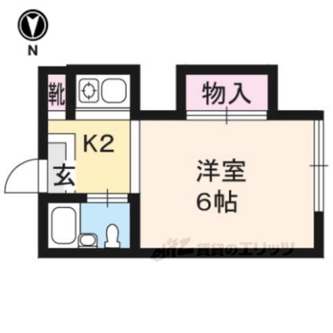 第1中原グリーンハイツ(1K/1階)の間取り写真