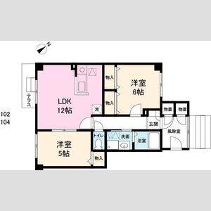 バーベナ(2LDK/1階)の間取り写真