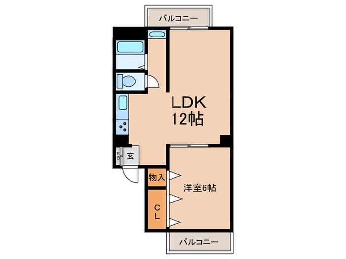 新庄ハイツ(1LDK/3階)の間取り写真