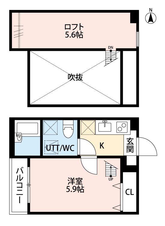 FERRIS座間(1K/2階)の間取り写真