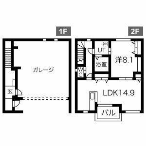 Y.K GARAGE湘南大和(1LDK/1階)の間取り写真