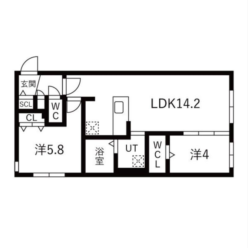 LAND TOYOHIRA(2LDK/1階)の間取り写真