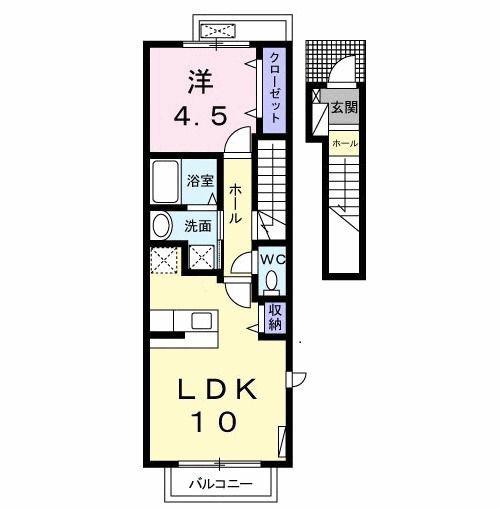 パインヴィラ(1LDK/2階)の間取り写真