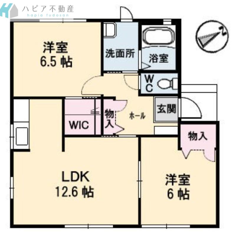 掬水 伍番館(2LDK/1階)の間取り写真