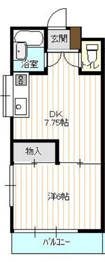 メゾンド・シャルム(1DK/2階)の間取り写真