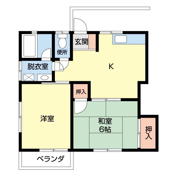 グリーンヴィラ(2DK/2階)の間取り写真