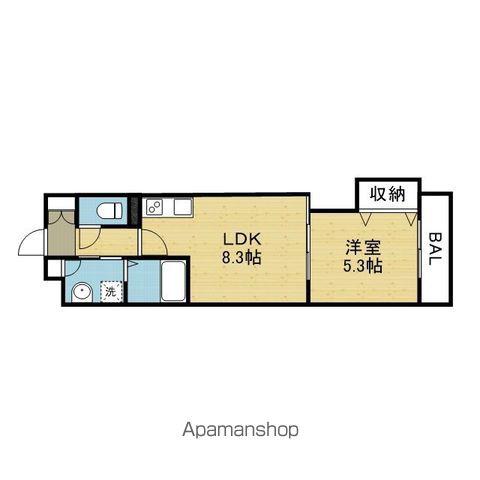クリエオーレ鶴橋(1LDK/3階)の間取り写真
