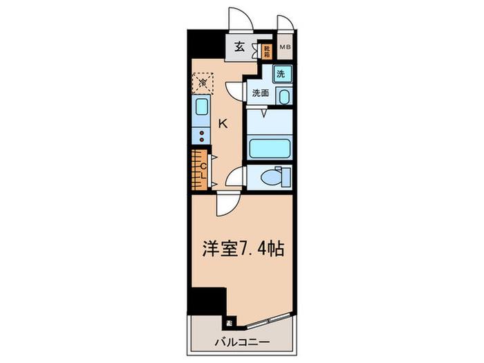 ノステルコート岡崎(1K/14階)の間取り写真