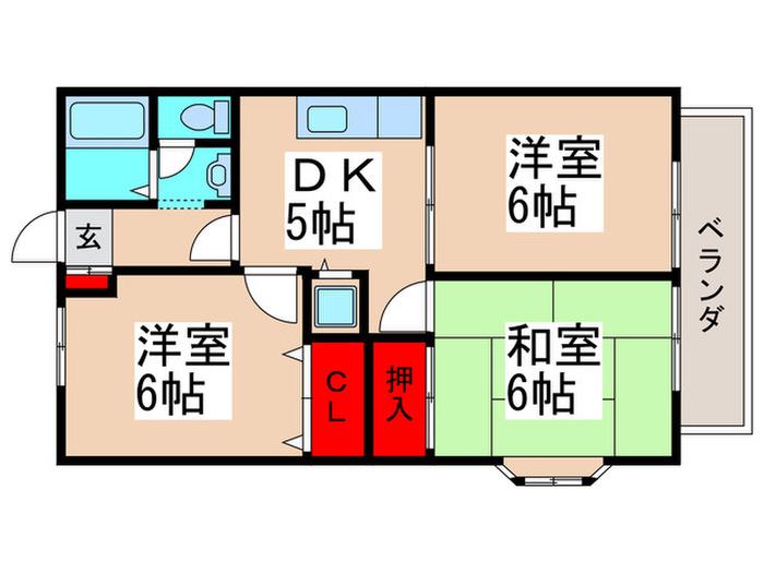 セジュール司(3DK/1階)の間取り写真