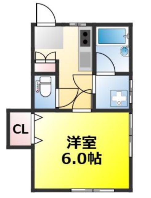 カサデチェリ―(1K/2階)の間取り写真