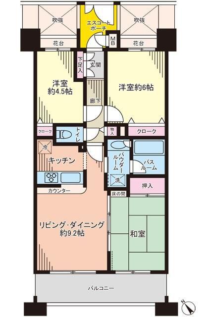 グランシティ東京イーストII(3LDK/7階)の間取り写真