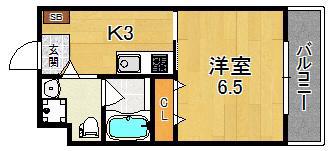 ウイルコート鶴見(1K/2階)の間取り写真